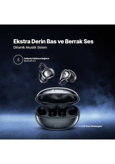 Ttec AirBeat 2KM179 Aura Açık Kulak Tasarımlı Klipsli Kablosuz Bluetooth Kulaklık