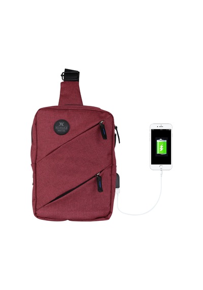 My Valice Smart Bag Usb'Li Çapraz Göğüs Çantası 1504 Bordo