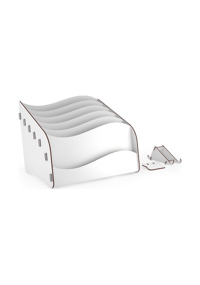 Wavy Montessori Çocuk Kitaplığı Ahşap Çocuk Odası Mini Kitaplık Masaüstü Organizer Beyaz - 657834234 Beyaz