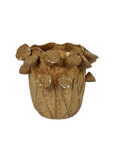 Vitale Nature Seramik Lotus Vazo 31x31x27.5 Cm Ak.kw0007 Renkli