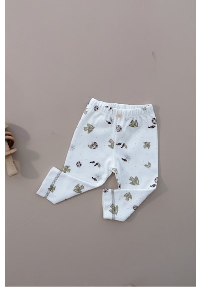 Oh La La Koala Kuş Baskılı Paça Dikiş Detaylı Bebek Tayt Yeşil