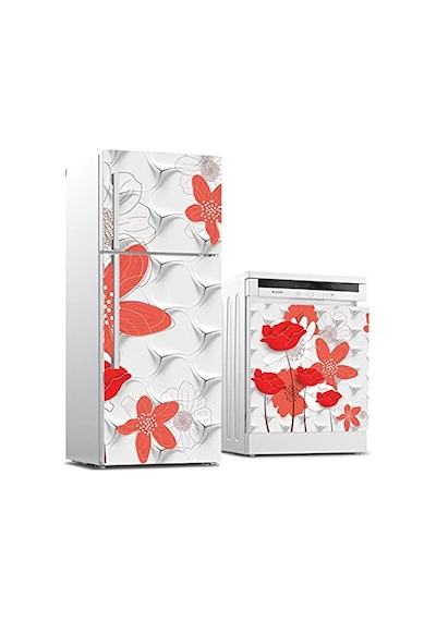 Buzdolabı Ve Bulaşık Makinası Beyaz Eşya Sticker Kaplama 3d Dekor Çiçek Diğer