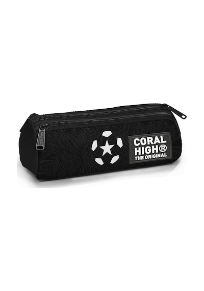 Coral High Erkek Çocuk Siyah Beyaz Üç Bölmeli Okul Kalem Çantası Çok Renkli