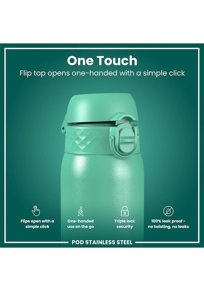 Ion8 - Paslanmaz Çelik Çocuk Suluk - Turkuaz - 400 Ml - Sızdırmaz