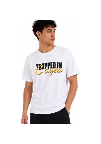 Hzr Wear Erkek Grafik Baskılı Bisiklet Yaka %100 Pamuk Tişört Orta Kalın Unisex Tişört Beyaz