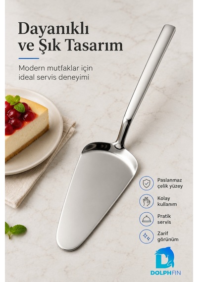 26 Cm Paslanmaz Çelik Pasta Servis Spatulası Kek Turta Börek Servis Küreği Inox