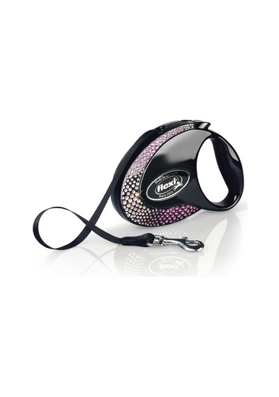 Flexi Glam M Beden Siyah 5mt Şerit Tasma Siyah