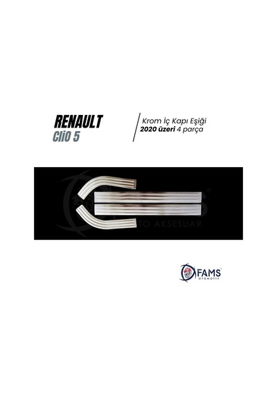 Renault Clio 5 Hb Krom İç Kapı Eşiği 4 Prç. 2020 ve Üzeri P.Çelik