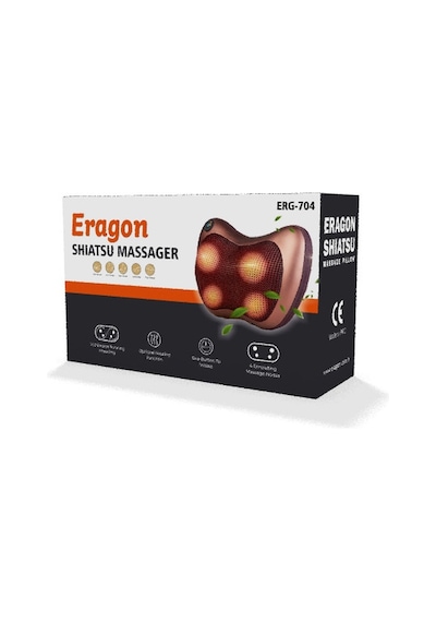 Eragon 17607 Boyun Bel Sırt Karın Ayak Masaj Aleti Masaj Yastığı Kahverengi