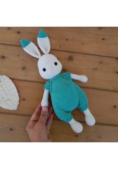 Amigurumi Tulumlu Tavşan Mint Yeşili