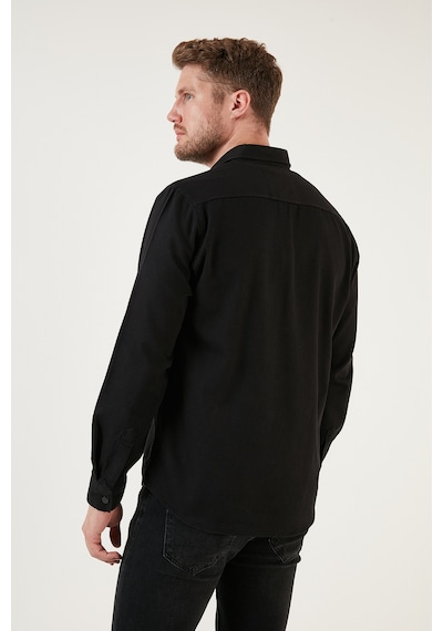 Buratti Pamuklu Regular Fit Çift Cepli Erkek Gömlek Cf24W116927 Siyah