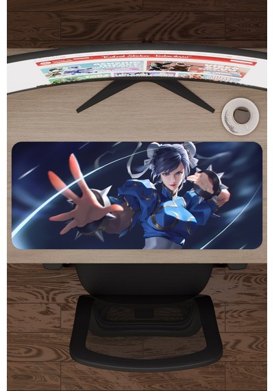 Street Fighter Kaymaz Dikişli Kauçuk Oyuncu Mousepad V5 - 70x30 Xl Gaming Mouse Pad Fare Altlığı