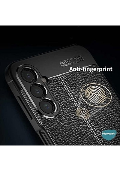 Galaxy A54 İçin Kılıf Deri Dokulu Silikon Siyah Galaxy A54 İle Uyumlu Kılıf - Siyah 50 x 22