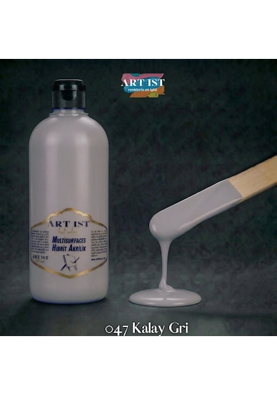 Multisurfaces Hibrit Akrilik Boyalar - 047 Kalay Gri Ahşap, Taş Tozu, Hobi, Dıy