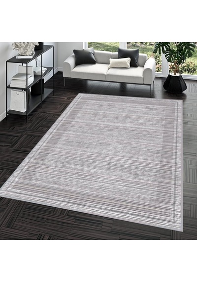 Rovigo Home Dijital Baskı Yıkanabilir Kaymaz Taban Salon Halısı Rvg0681 Gri