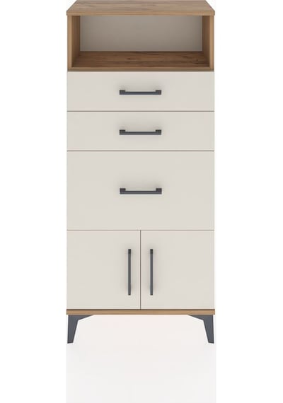 Hyperion Dolap Tek Raflı 3 Çekmeceli 2 Kapaklı 60x44x134 Çam-aytaşı Atlas Çam