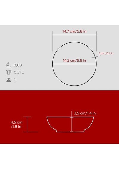Lava Döküm Yuvarlak Çorba Kasesi Çap Ø 14cm. Bordo