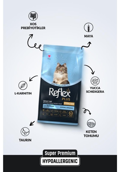 Reflex Plus Hipoalerjenik Kısırlaştırılmış/sterilised Somonlu Yetişkin Kedi Maması 1,5 Kg X 2