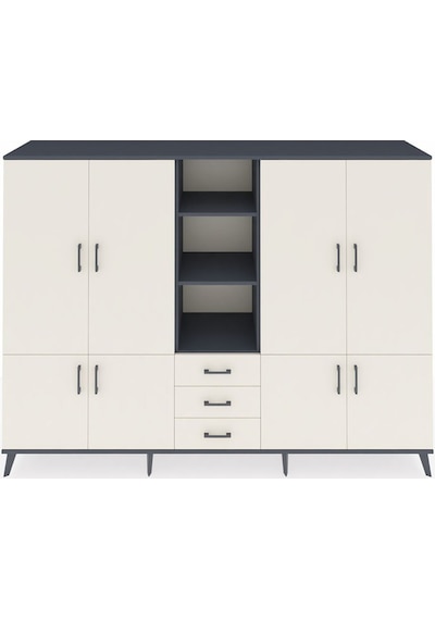 Hyperion Dolap 11 Raflı 3 Çekmeceli 8 Kapaklı 220x44x163 Antrasit Antrasit-aytaşı Hyperion Dolap 11 Raflı 3 Çekmeceli 8 Kapaklı 220x44x163 Antrasit Antrasit-aytaşı