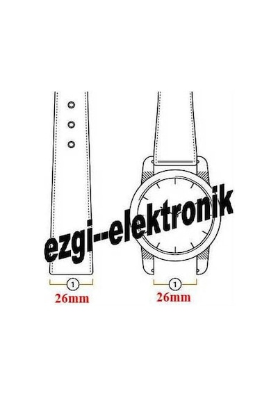 1.Kalite 26Mm Lacivert Deri Saat Kayışı Diesel Model Saat Kordonu