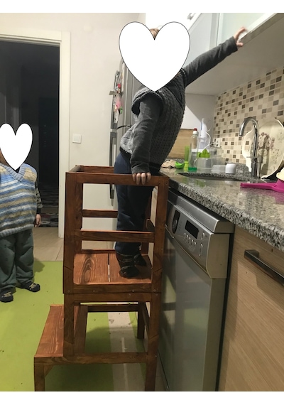 Montessori Tarzı Öğrenme Kulesi Learning Tower Ahşap