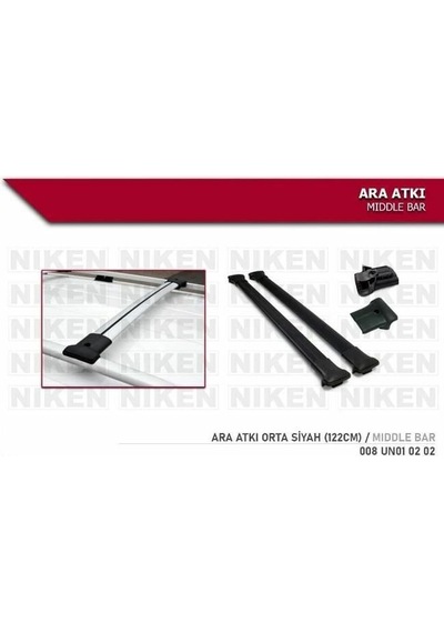 Araç Üstü Ara Atkı Bagaj Taşıyıcı Siyah Yanlardan Sıkıştırmalı Alüminyum 122cm Uzunluk