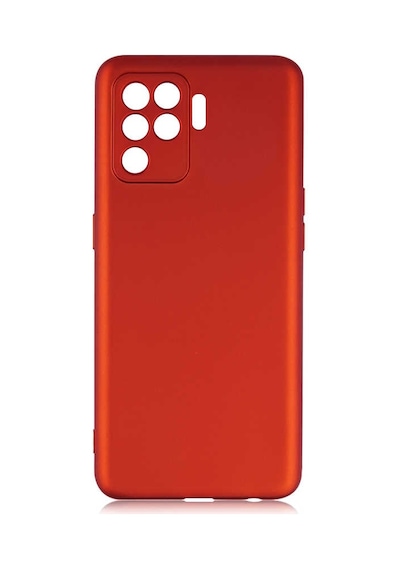 Noktaks - Oppo Reno 5 Lite Uyumlu - Kılıf Mat Soft Esnek Premier Silikon Kapak - T17174 - Kırmızı Kırmızı