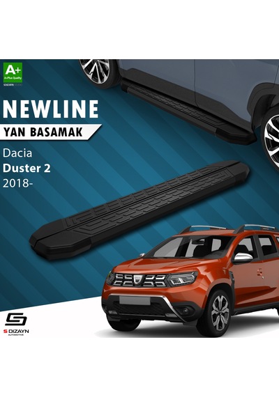 S-dizayn Dacia Duster 2 Newline Siyah Yan Basamak 183 Cm 2018-2023 A+ Kalite