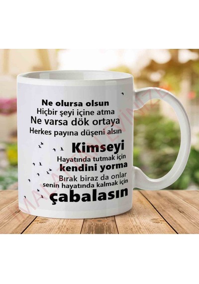 Herkes Payına Düşeni Alsın İki Tarafı Baskılı Kupa Bardak.jpg Çok Renkli