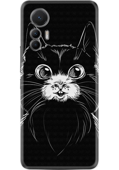 Xiaomi 12 Lite Kılıf Resimli Desenli Silikon Platinium Series Komik Kedi 1863