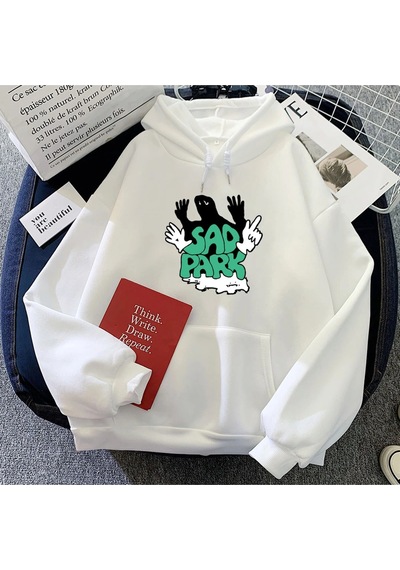 Startmore Beyaz Kıyafetleri Band Sad Park Grafik Hoodies Rahatharajuku Moda Moletom Beyaz