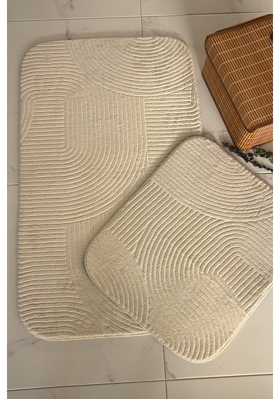 Kaydırmaz Taban Banyo Paspası & Klozet Takımı 2li Takım 60 100 Cm 50 60 Cm Kahve