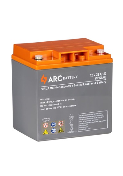 Arc Battery 12v 28ah Yüksek Tip Gel Bakımsız Jel Akü 2026 Üretim