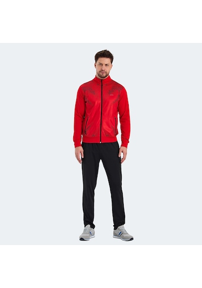 Slazenger RECOGNIZE Erkek Fermuarlı Dik Yaka Cepli Kırmızı Eşofman Takımı