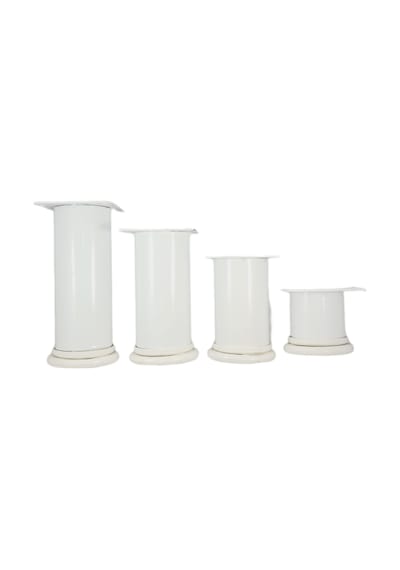 40 Lık 15 Cm Beyaz Metal Yuvarlak Ayak 4 Adet