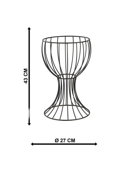 Anafor Saksılık Siyah 43 Cm Krem Saksı