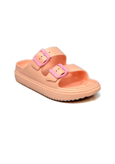 Sermoda Çift Toka Hafif Eva Yazlık Plaj Terliği Havuz Terliği Lavabo Terliği Pudra Pembe Pudra - Pembe