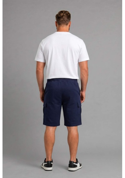 Defacto Relax Fıt Düz Paça Sweatshirt Kumaşı Uzun Şort H2058ax26smnv64 Lacivert-nv64