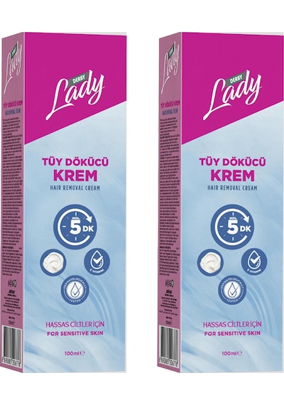 Derby Lady Tüy Dökücü Krem Hassas Ciltler İçin 100 Ml X 2 Adet