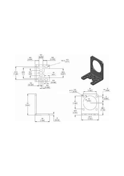 Nema 17 Step Motorlar İçin L Dirseği - Pl-2266