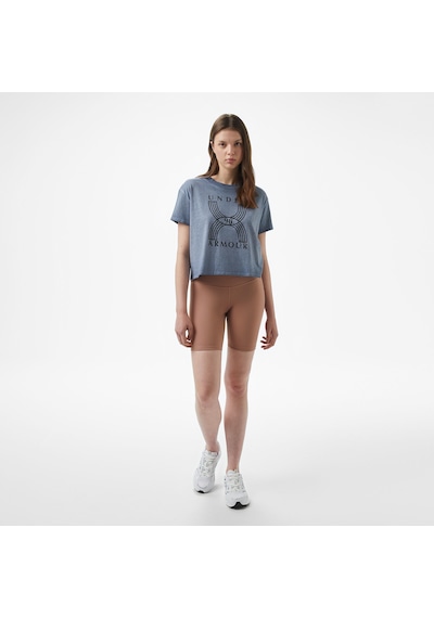 Under Armour Run 96 Graphic Kadın Mavi T-shirt 1389568 Mavi