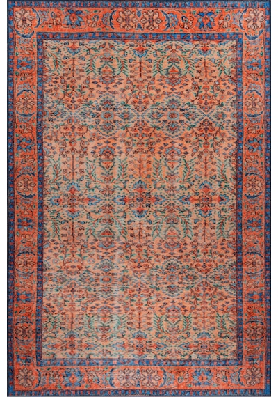 Foldy Vintage Desenli Dokuma Taban Dekoratif Renkli Halı Fl 53 Renkli 9