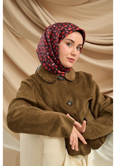 Silk Home Twill İpek Eşarp 11481-19 Yeşil, Kırmızı, Bordo, Mor
