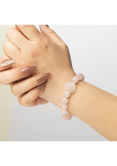 Pembe Kuvars Doğal Taş Bileklik 10 Mm Ruhun Yumuşaklığı Renkli
