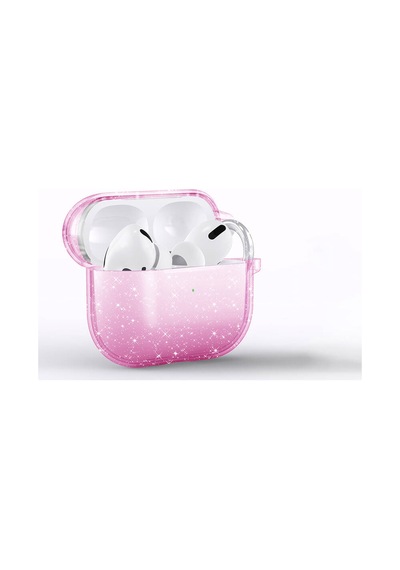 Rba Aksesuar Apple Uyumlu AirPods 3. Nesil Allstar Airbag 32 Parlayan Simli Saydam Renkli Kılıf-pembe Pembe