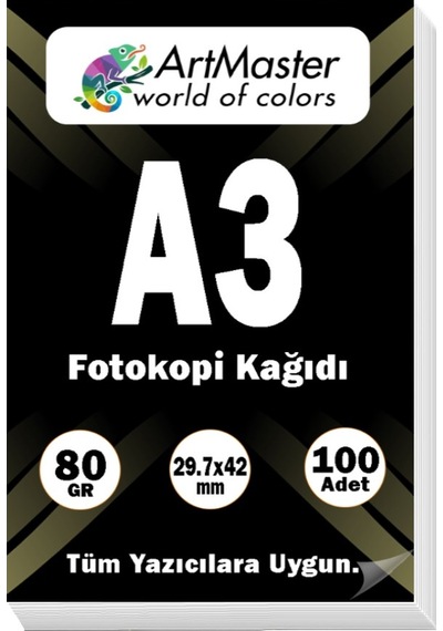 A3 Fotokopi Kağıdı 100 Adet 80 Gr 29,7x42 Cm Artmaster A3 Boy Fotokopi Kağıdı Yazıcı Kağıdı 100 Lü