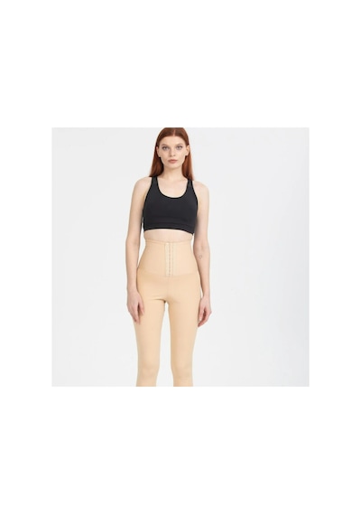 Fit Women Sauna Termal Agraflı Kopçalı Korse Tayt 4409 Ten
