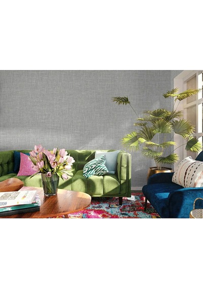 Adawall Muse Koleksiyonu- 25104-3 Açık Vizon Keten Efektli Modern Duvar Kağıdı 1.06x15.6m, 16.5m² Gri