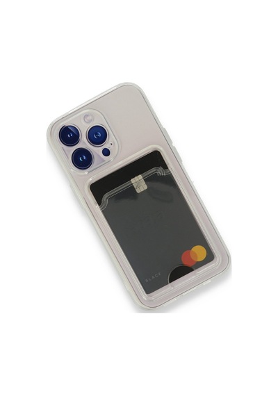 FitCase Apple Uyumlu iPhone 13 Pro Max Kılıf Cardy Şeffaf Kartlık Cepli Kapak