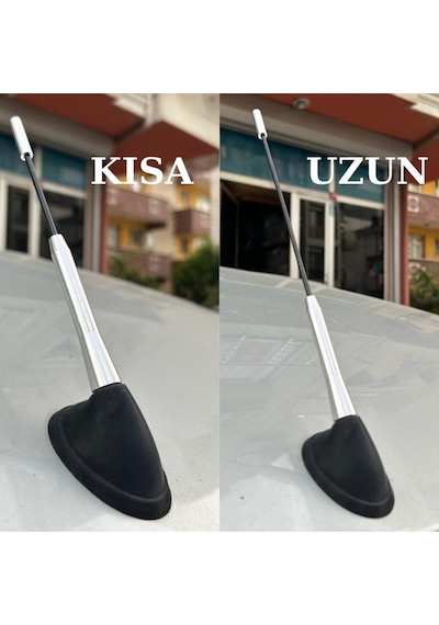 Oto Anten Krom Tavan Anteni Ve Gövde Takımı Uzun Kısa Ayarlanabilir Tüm Araçlara Uyar